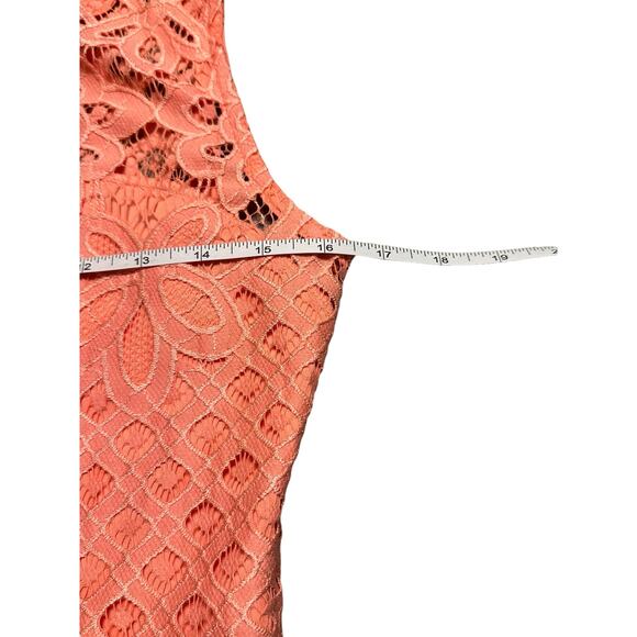 Love, Fire Coral Lace Dress Size Medium Wedding Guest - Picture 5 of 7